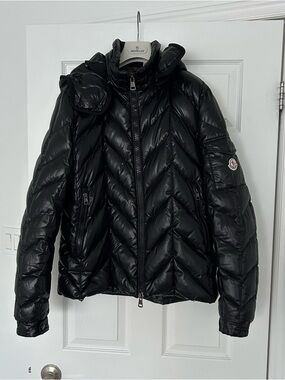 Moncler Unisex Black Down Puffer Jacket with Hood